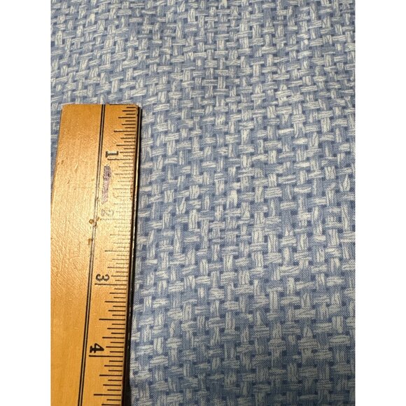 Benartex Cotton Screen Print Fabric Blue & White Basketweave Pattern 1/2 yard x - Picture 3 of 6